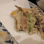 いわし料理 善 - 天ぷら(イワシ・なす・カボチャ・シシトウ)
