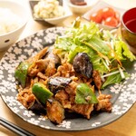 ふみちゃんKITCHEN - ぶた茄子生姜焼き炒め定食
