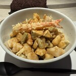 天婦羅 くすのき 中目黒店 - バラ天丼の回