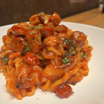 赤ウインナーと獅子唐のナポリタン