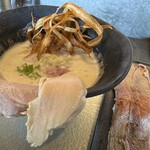 鶏soba座銀 - 鶏SOBA+肉寿司　1,370円