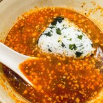 麺紡 - 残った出汁におむすび投入で出汁茶漬け