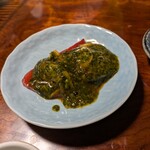 割烹 鍋物 鮨よし - 漬マグロの葱叩き蘭王、これも絶品