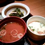 Gohandokoro Tanabesou - 一品、お味噌汁、茶碗蒸し