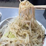 島系本店 - もやし食べまくって、やっと麺が出て来た(´Д⊂ヽ