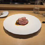 ラ キュイジーヌ ド カワムラ - ○岩手産鴨と原木椎茸ロースト　シェラービネガー様