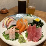 吟の利久 - お造り5点盛り合わせ