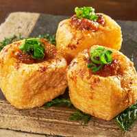 栃尾油揚げ　葱味噌焼き