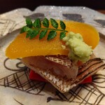 すし処 みや古分店 - カマスとカラスミと赤万願寺唐辛子