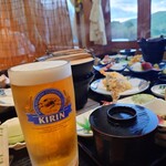 平庭山荘 - ビール片手に夕食を！