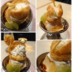 喫茶 nanashian - 白鳥の湖プリン 1,150円✨️生クリームが溶けてきてしまいまひたが、カスタード＆生クリームのスワンシューも、かためでミルキーなプリンも、とても美味しかったです！