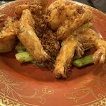 錦福 香港美食 - エビとアスパラの炒めもの