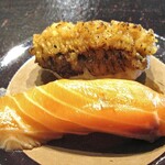 みかみ - 鱧蒲焼とサーモンの寿司