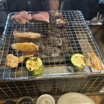 炉ばた 三光橋 - とり盛り、野菜盛り