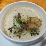 青波 - 煮干し豚骨肉盛つけ麺