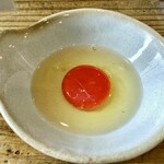 ムコウガワ製麺所 - 特製 熱いのん(温)のなま卵