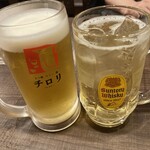 もつ焼 ワイン 酒 チロリ - かんぱーい♩