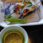 菊乃井 - 焼物(鮎塩焼　蓼酢)