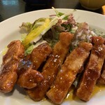 一福 - メインのトンテキ。お肉は国産の豚肉と思われ柔らかかった。