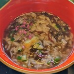 菊乃井 - 御飯(もずく雑炊　胡瓜　おくら　花穂紫蘇　山葵)