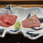 肉割烹 上 - リブロースとヒレの刺身