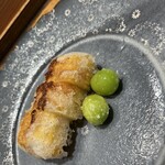 肉割烹 上 - とうもろこしの天ぷらと銀杏