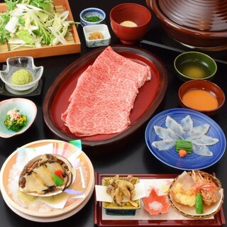 期間限定松茸・ふぐ・あわびと特選しゃぶしゃぶの美食コース
