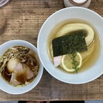 3931WORKS. - 味玉 昆布水つけ麺 醤油（大盛）