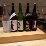 鮨旬美西川 - 冷酒ラインナップ一部