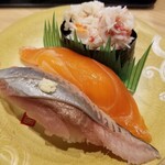 回転寿し トリトン - うまいもん３種盛り。