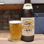 地焼うなぎ 法善寺山かづ - 一番搾り瓶ビール