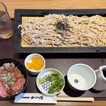 和食・御肉処 かごの屋 - 料理写真:『プレミアム麺道楽』「ざる そば」と「ローストビーフ丼」