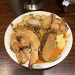 ラーメン 雷 - 雷味噌 豚増しウデ うずら