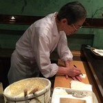 みかわ 是山居 - ご主人が車海老の絵を描いてくれています