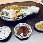 徳ㇵ本也 - お造り②目一鯛とつぶ貝