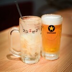 寿司 牡蠣 北千住スシエビス - お寿司の為のガリサワー/サッポロ黒ラベル