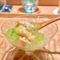 伯雲 - 毛蟹と冬瓜の摺り流し　毛蟹たっぷりオクラも旨い！