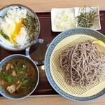 そば太鼓亭  - 料理写真:鴨つけそば 840円 , 山とろ丼 300円