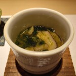 鮨 ひろ海 - 茶碗蒸し(焼き椎茸/ホタテ貝柱/青海苔)