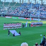 ユアテックスタジアム仙台 - 開会式　左が日本代表ブレイブ･ブラッサムズ