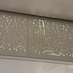 ライブキッチン COOKA - キッチン上の模様　ハルカスと通天閣が隠れてます