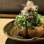 炭焼 おかげさん - 高坂鶏の鶏油で揚げた厚揚げ