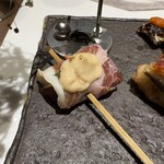 串揚げ･大阪料理 キュイジーヌ･ド･オオサカ - 自家製イベリコ豚の生ハムとイチジク　マスカルポーネソース