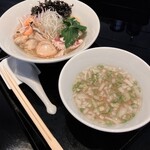 Fishmen - しじみ出汁昆布水に浸かった魚介つけ麺さんでーす。