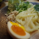 山勝麺三 - 山勝麺三の新発売山勝つけ麺、たまごとつくね（14.08）