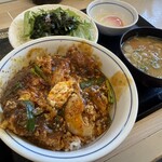 かつや - 料理写真:カレーカツ丼とBセット、更にサラダ追加