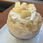 CAFFE SCIMMIA ROSSO - かき氷　生桃②