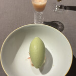 茶禅華 - 桃と紫蘇のアイス タピオカ桃ソース添え