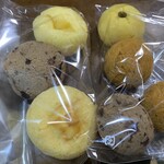 グリット - 左チーズ、チョコ、右カボチャ、アンチョビ、チョコ