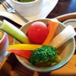 御影蔵 - 白和え。野菜スティック山椒味噌。